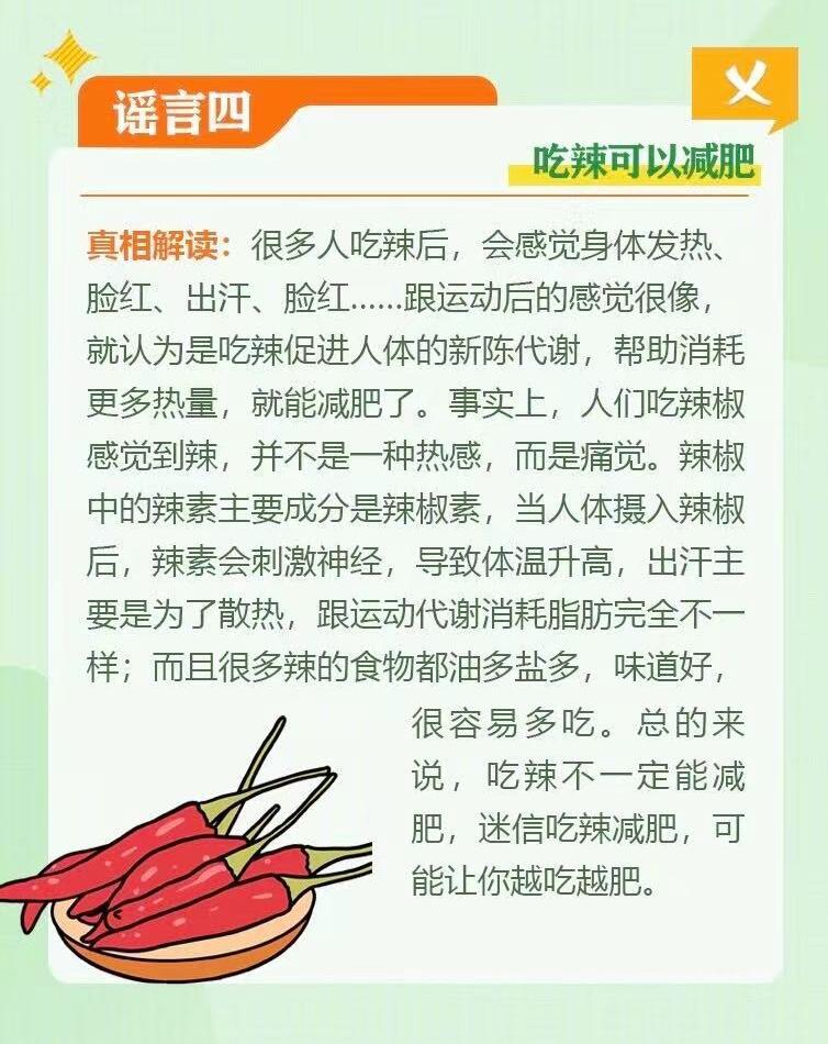 关于减肥的谣言
